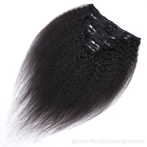 Cheveux Humain Human Hair 4C Human Hair Clip Ins Bleaching Hair Extensions